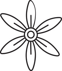 Propeller Silhouette Black Vector Graphic Template for Mechanical and Industrial Use