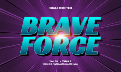 brave force editable text effect for hero