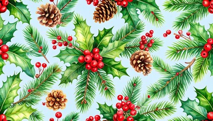 Festive Christmas botanical pattern