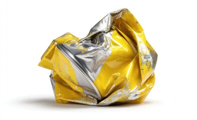 Crushed yellow and silver can