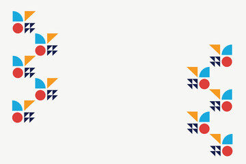 Obraz premium Abstract minimal background with colorful geometric border design. Perfect for modern templates, posters, and digital presentations
