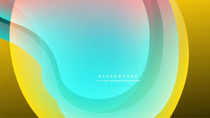 Abstract flowing shapes, vibrant colors blend. Turquoise, yellow, pink gradients create dynamic visual effect. Modern design element.