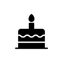 Cake icon vector for web and mobile app. Cake sign and symbol. Birthday cake icon