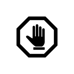 Obraz premium Stop icon vector for web and mobile app. stop road sign. hand stop sign and symbol. Do not enter stop red sign with hand