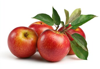 Fresh red apples with leaves (2)