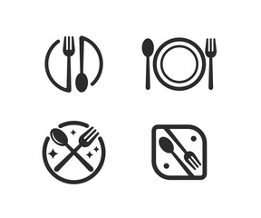 Food Logo Symbol Template. Spoon and Fork Logo Art Illustration