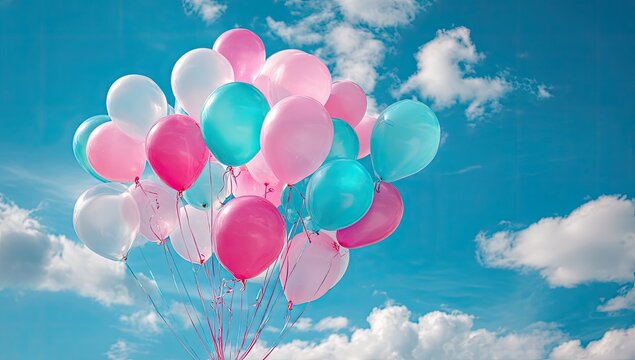 Colorful balloons against a vibrant sky (3)