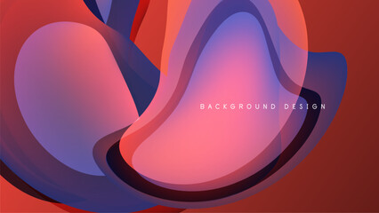 Abstract fluid shapes blend, creating vibrant color gradients. Dark background emphasizes flowing forms, modern design element.