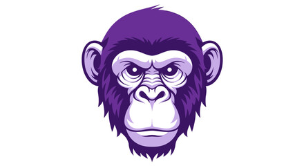 Illustration Vector SVG of a Purple Monkey Head Cartoon Animal Design