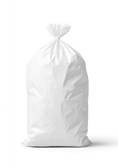 White plastic bag, full, tied