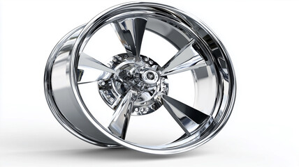 Obraz premium Chrome wheel with detailed center cap