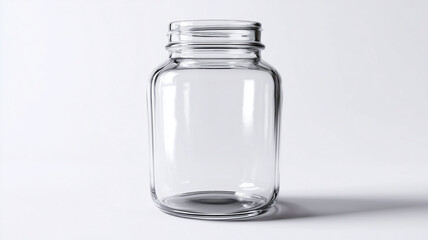 Empty glass jar with transparent background