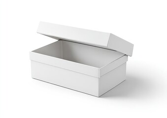 Naklejka premium Open white shoebox