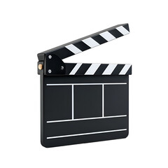 Fototapeta premium Black and White Clapper Board for Film Making and Video Production on a Transparent Background