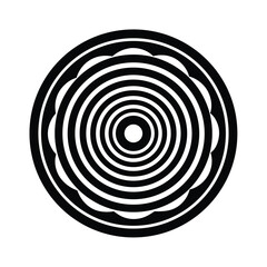 black and white spiral On Transparent Background