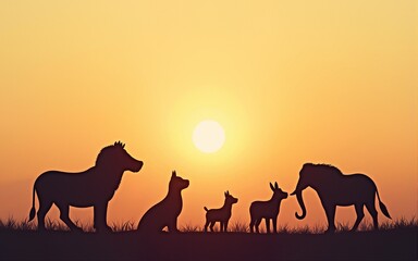 world animal day design template good for celebration usage. animal vector illustration. animal silhouette design. vector eps 10. High quality