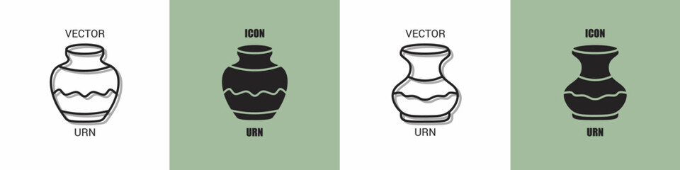 Urn icon line. Urn vector illustration.