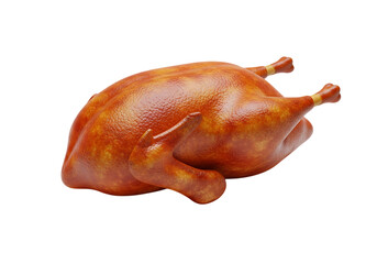 Naklejka premium Golden brown roasted turkey perfect for Thanksgiving Christmas or any celebration featuring delicious food on a dark isolated background