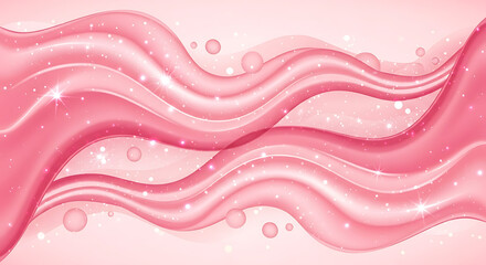 Abstract flowing pink waves with glitter and bokeh effect for a luxurious and elegant background