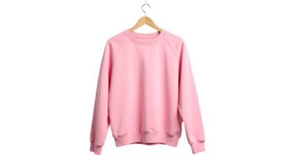 Pink Sweatshirt on Hanger, Isolated on Transparent Background