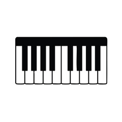 Naklejka premium Simple black and white illustration of a piano keyboard.