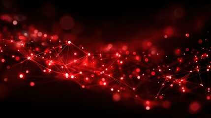 Abstract Network, Illuminated by red light, illustrating connectivity and digital information flow. ..Created with Generative AI, not depicting real subjects.