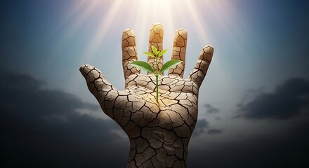 Hope Springs Eternal A Parched Hand and a Resilient Sprout