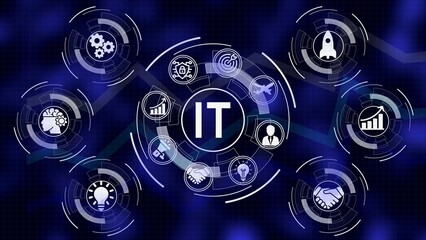 Obraz premium Illustration of it technologies and concepts representing innovation and growth for businesses