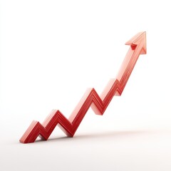 Red Rising Arrow Symbolizing Growth and Success in Business