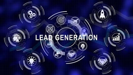 Obraz premium Digital marketing illustration depicting lead generation strategies and business growth concept