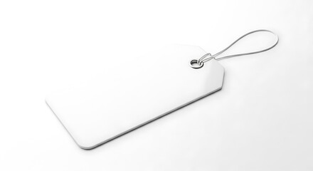 Fototapeta premium Blank price tag against a white background.