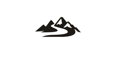 mountains peak  vector logo design illustration 