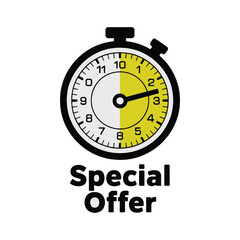 Limited Time Offer Countdown Timer Vector Design with Battery Icon