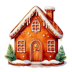 Festive gingerbread house illustration (1)