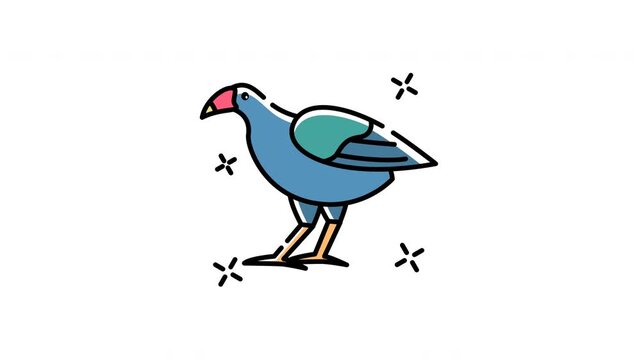 Purple gallinule cartoon pukeko an endemic bird depicted whimsically as a cartoon gallinule with purple plumage.