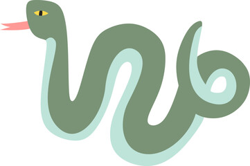 Colorful Funny Snake Illustration Element