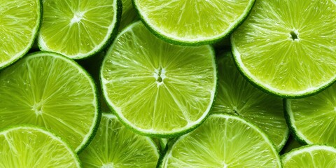 Freshly sliced limes create a vibrant and healthy background.