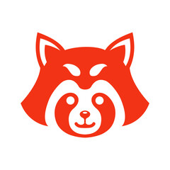 red panda head logo simple vector