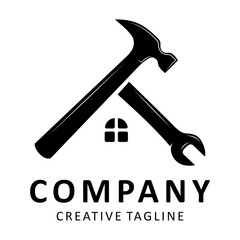 household repair tools logo silhouette vector