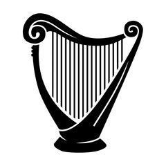 harp silhouette vector solid icon