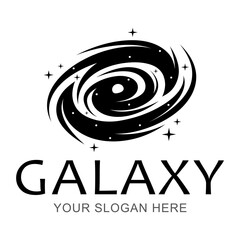 abstract galaxy silhouette logo vector