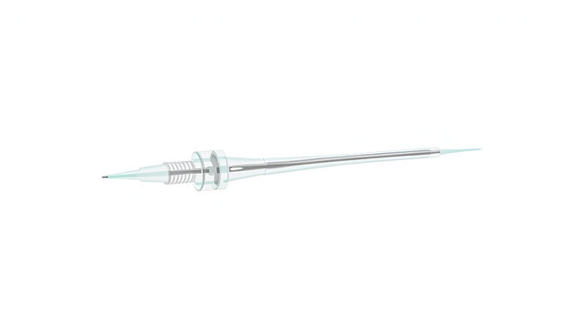 Isolated uncuffed endotracheal tube on white background, healthcare, medical illustration, sterile