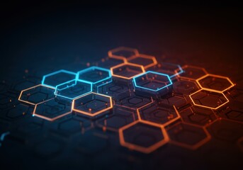 Obraz premium Abstract Glowing Hexagon Network