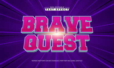brave quest editable text effect for super