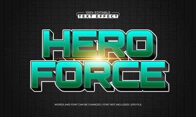hero force editable text effect for super