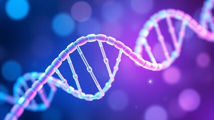 Abstract molecular structure in glowing colors representing a scientific DNA helix concept with futuristic tones.