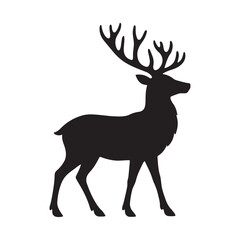 Obraz premium deer silhouette vector illustration on white background