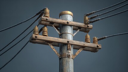 Electrical towers on white