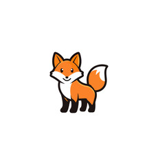 Obraz premium Cute cartoon fox illustration