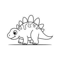 Coloring book Stegosaurus cute vector design templates simple and modern concept, isolated on white background